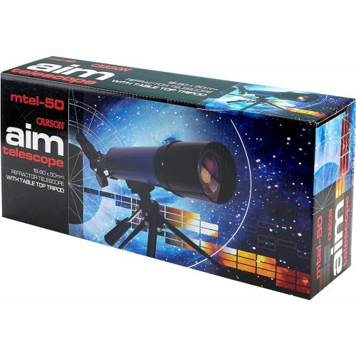  Carson Aim Refractor Type 18x-80x Power Telescope with Tabletop Tripod (MTEL-50)