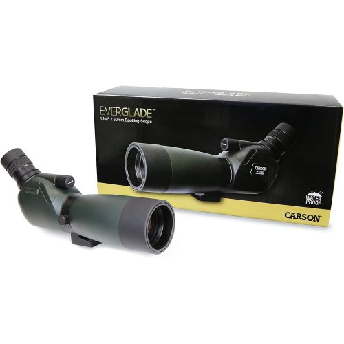  Carson Everglade HD Waterproof Spotting Scope with Table-Top Tripod, 15-45x60mm, Green