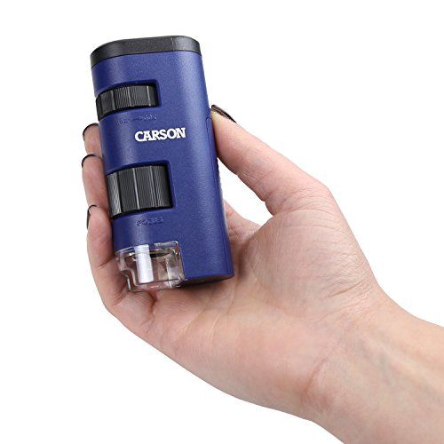  [아마존베스트]Carson Optical Carson Pocket Micro - Extremely powerful pocket microscope with 20x - 60x magnification with LED lighting and aspherical lenses for direct on the spot use