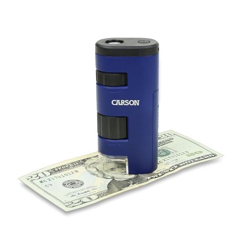  [아마존베스트]Carson Optical Carson Pocket Micro - Extremely powerful pocket microscope with 20x - 60x magnification with LED lighting and aspherical lenses for direct on the spot use