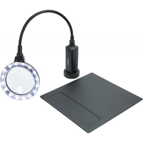  Carson MagniFlex Pro 2x LED Lighted Gooseneck Flexible Magnifier with 4x Spots Lens and Magnetic Base (CP-90)