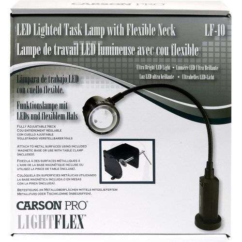  Carson MagniFlex Pro 2x LED Lighted Gooseneck Flexible Magnifier with 4x Spots Lens and Magnetic Base (CP-90)