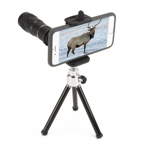  Carson HookUpz Universal Digiscoping Smartphone Adapter with 6x18mm Telephoto Lens Monocular and Mini Adjustable Tripod (IC-918)
