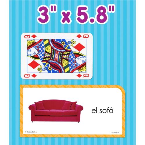  Carson Dellosa Education Carson Dellosa | Everyday Words in Spanish Flash Cards | All Ages, 104ct