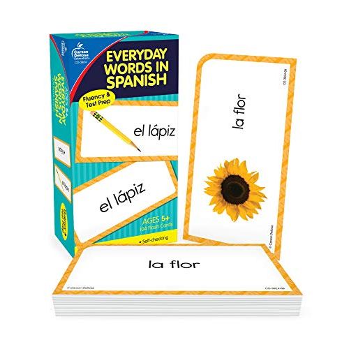  [아마존베스트]Carson Dellosa Education Carson Dellosa | Everyday Words in Spanish Flash Cards | All Ages, 104ct