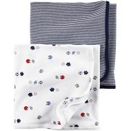 Carter%27s Carters Baby Boys 2-Pack Sports And Stripes Swaddle Blankets