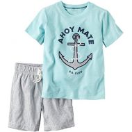 Carter%27s Carters Baby Boys 2-Piece Anchor Tee And Striped Shorts Set