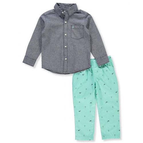  Carter%27s Carters Boys 12 Months- 5T 2-Piece Chambray Shirt and Printed Pants Set