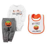 Carter%27s Carters Unisex Babys My First Halloween Long Sleeve Bodysuit Pants Bib Set