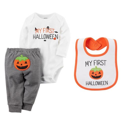  Carter%27s Carters Unisex Babys My First Halloween Long Sleeve Bodysuit Pants Bib Set