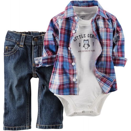  Carter%27s Carters Baby Boy 3-piece Bodysuit Pants Shirt Set