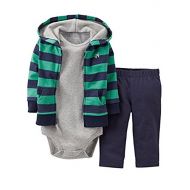Carter%27s Carters Infant Boys 3 Piece Striped Airplane Outfit Sweat Pants Creeper & Hoodie