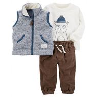 Carter%27s Carters Baby Boys 3-Piece Bear Sherpa Vest Set, Newborn