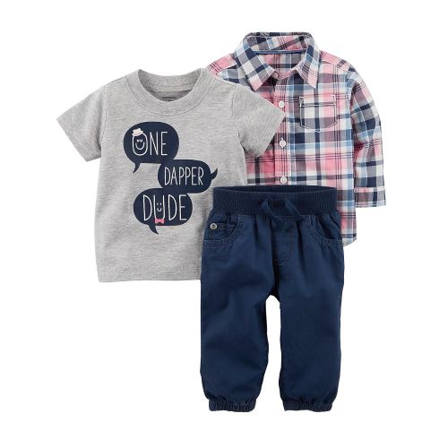  Carter%27s Carters Baby Boys 3 Piece One Dapper Dude Plaid Set