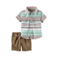 Carter%27s Carters Baby Boys 2 Piece Poplin Button Down and Twill Shorts Set