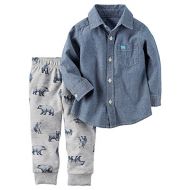 Carter%27s Carters Baby Boys 2 Piece Chambray Top and Bear Jogger Set