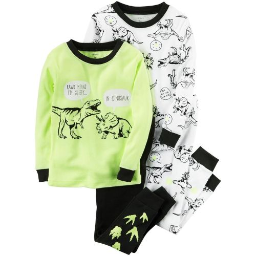  Carter%27s Carters Boys 4-Piece Cotton Pajamas, Sleepy Dinosaurs