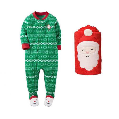  Carter%27s Carters Baby Boys Fleece Footed Pajamas Blanket Christmas Set