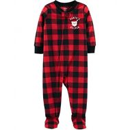 Carter%27s Carters 1-Piece PJs Pajama Santa Buffalo Plaid Fleece Sleeper/Footie 24 Months