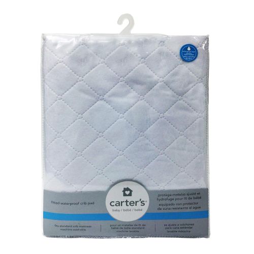  [아마존베스트]Carters Waterproof Fitted Quilted Crib and Toddler Protective Mattress Pad Cover, White