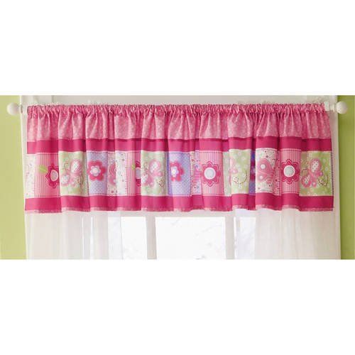  Triboro Quilt Carters Child of Mine Girl Pink Butterfly Blossoms Window Nursery Valance