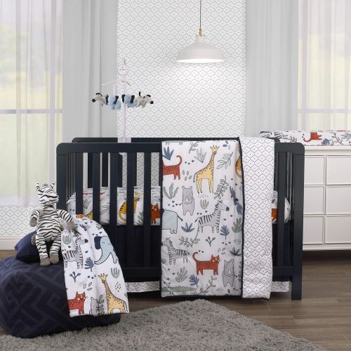  Carters Woodland Meadow ForestDeerOwl 3 Piece Nursery Crib Bedding Set, PeachAquaWhite