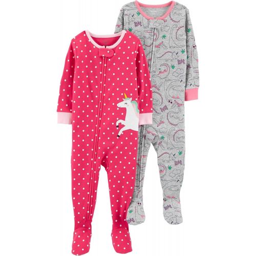  Carter%27s Carters Baby Girls 2-Pack Cotton Footed Pajamas