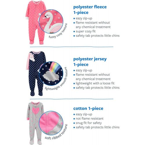  Carter%27s Carters Girls Toddler 1 Piece Fleece Sleepwear