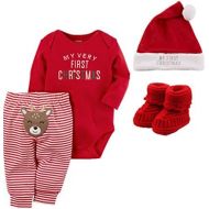 Carter%27s Carters Baby My First Christmas 4 Piece Set with Hat and Booties Unisex