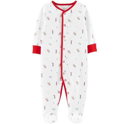  Carters Two Certified Organic Cotton Christmas Outfits - 3-Piece Coordinated Outfit and 1 Sleep and Play Outfit (Unisex)
