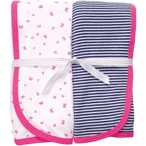  Carters 2-Pack Swaddle - Navy/Pink- One Size