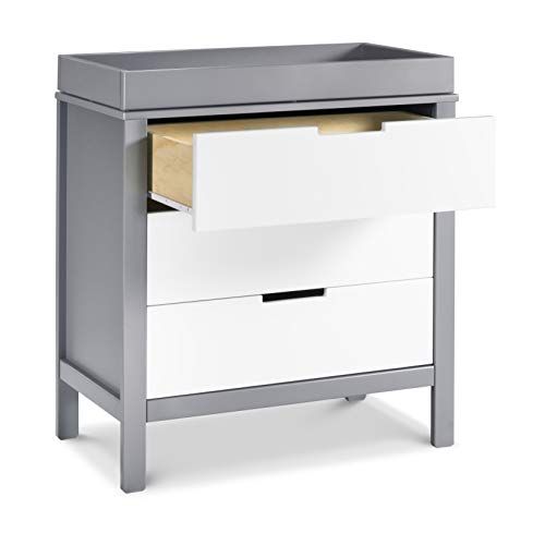  Carters by DaVinci Colby 3-Drawer Dresser, Grey and White