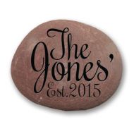 CarversRidge Personalized engraved garden stone on all natural river rock for outdoor decor custom name design Last Name Personalized - 2