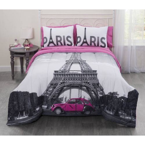  CASA Casa Photo Real Paris Eiffel Tower Bed in a Bag Bedding Set