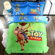 Casa 100% Cotton Kids Bedding Set Boys Toy Story Duvet Cover and Pillow Cases and Fitted Sheet,4 Pieces,Full,Woody and Buzz Lightyear