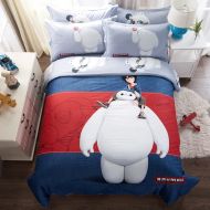 Casa 100% Cotton Kids Bedding Set Boys Big Hero 6 Baymax Duvet Cover and Pillow case and Fitted Sheet,3 Pieces,Twin