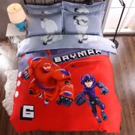Casa 100% Cotton Kids Bedding Set Boys Big Hero 6 Baymax Duvet Cover and Pillow case and Flat Sheet,3 Pieces,Twin