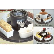 Fondue Dessert Smores Maker: Casa Moda 3 Sets in 1 Box ~ Dessert Center ~ Smores, Chocolate Fondue, Caramel Apples & More ~ Lazy Susan Style