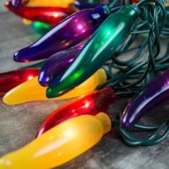 Casa Noel Chili Pepper Party String Lights, Plug-In, 35 Red Green Purple Yellow Bulbs