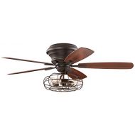 Casa Vieja 52 Oil-Rubbed Bronze Hugger Ceiling Fan LED Cage Light