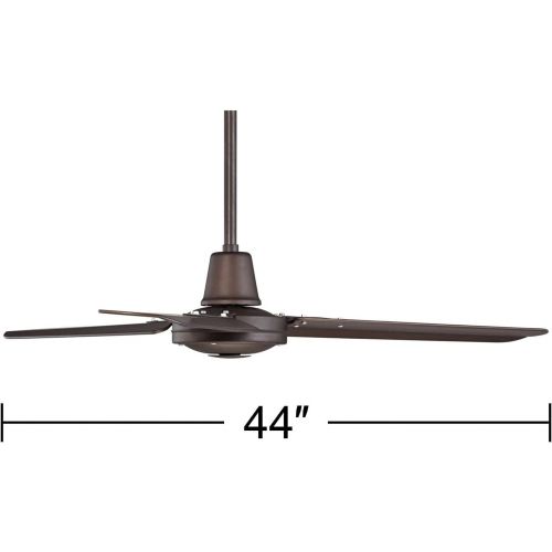  Casa Vieja 44 Plaza DC Modern 3 Blade Indoor Outdoor Ceiling Fan with Remote Control Oil Rubbed Bronze Brown Damp Rated for Patio Exterior House Porch Living Room Gazebo Garage Barn - Casa Vi