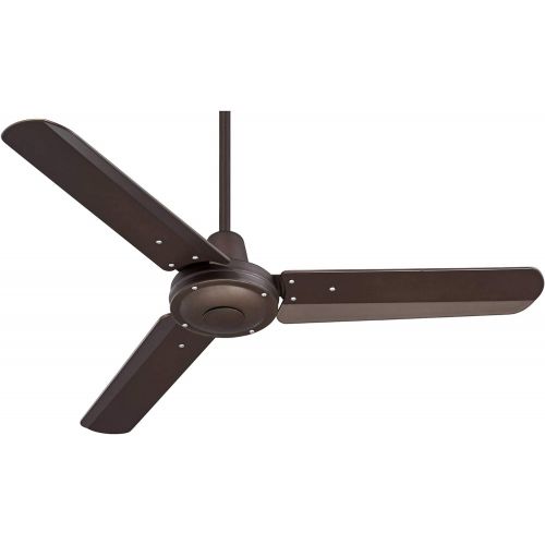  Casa Vieja 44 Plaza DC Modern 3 Blade Indoor Outdoor Ceiling Fan with Remote Control Oil Rubbed Bronze Brown Damp Rated for Patio Exterior House Porch Living Room Gazebo Garage Barn - Casa Vi