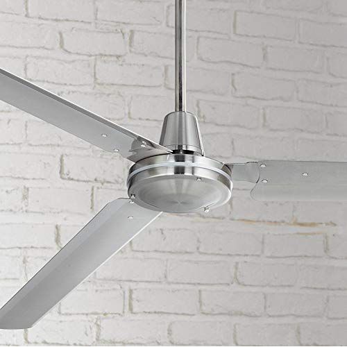  Casa Vieja 72 Casa Velocity Modern Contemporary Industrial Farmhouse Indoor Outdoor Ceiling Fan Brushed Nickel Wall Control Damp Rated for Patio Exterior House Porch Gazebo Garage Barn Roof -