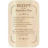 [아마존베스트]Crazy Kitchen Casa Vivente Breakfast Board with Engraving, Recipe Grandma, Bread Board Made of Light Wood, Birthday Gift