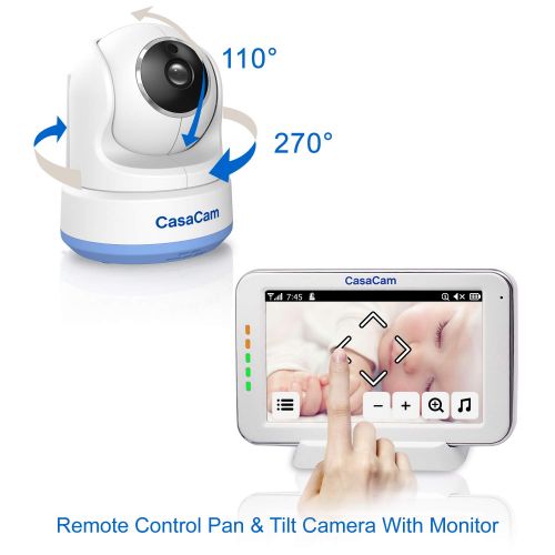  CasaCam BC200 Digital Wireless HD Pan & Tilt Baby Camera, Add-on Camera for CasaCam BM200, Two-Way Audio, Night Vision, Temperature Monitoring, Night Light and Lullabies