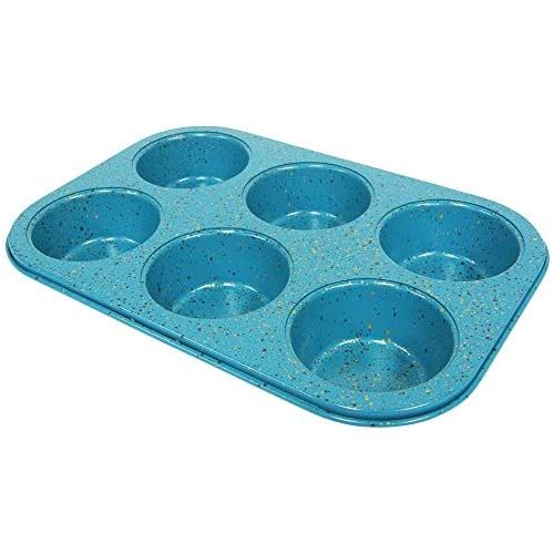  [아마존베스트]casaWare Toaster Oven 6 Cup Muffin Pan NonStick Ceramic Coated (Blue Granite)