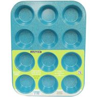 [아마존베스트]casaWare Ceramic Coated NonStick 12 Cup Muffin Pan (Blue Granite)