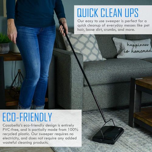  [아마존베스트]Casabella Carpet Sweeper 11 Electrostatic Floor Cleaner - Black