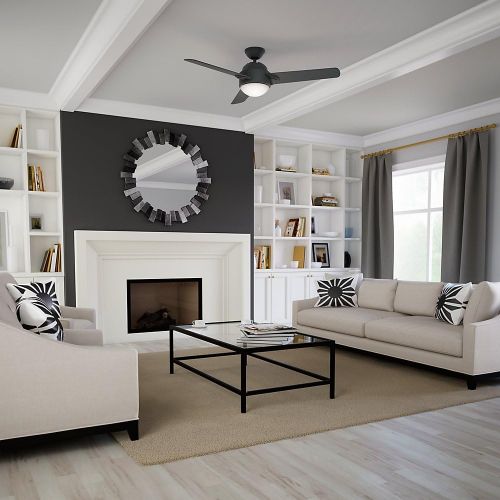  Casablanca 59081 Trident 54-Inch Graphite Finish Ceiling Fan with Three GraphiteWalnut Blades with a Light Kit