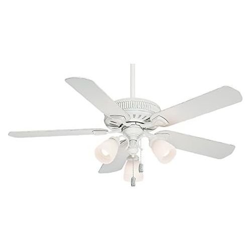  Casablanca 54005 Ainsworth Gallery 54-Inch 5-Blade 3-Light Ceiling Fan, Cottage White with Cottage White Blades and Frosted White Glass Globes